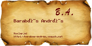 Barabás András névjegykártya