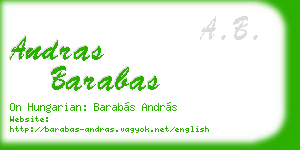 andras barabas business card